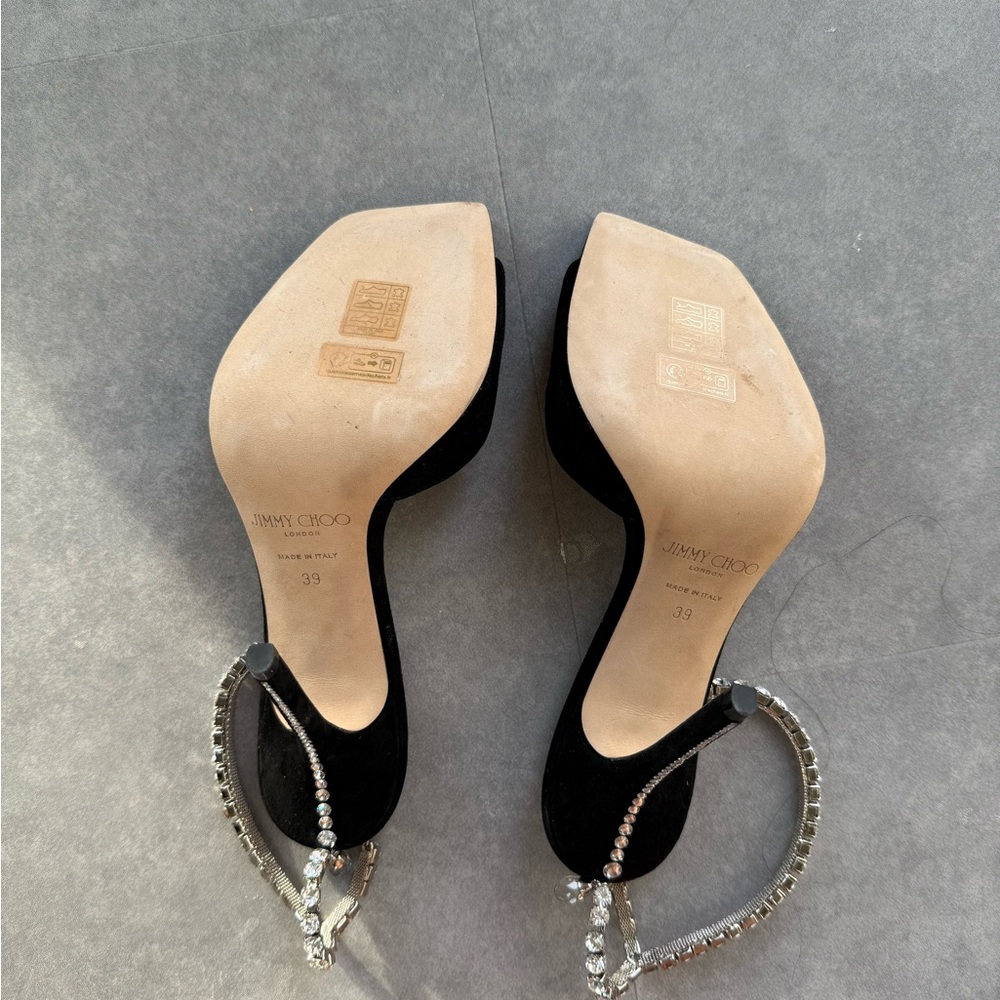 Jimmy Choo Suede Crystal Heels - Picture 4 of 6